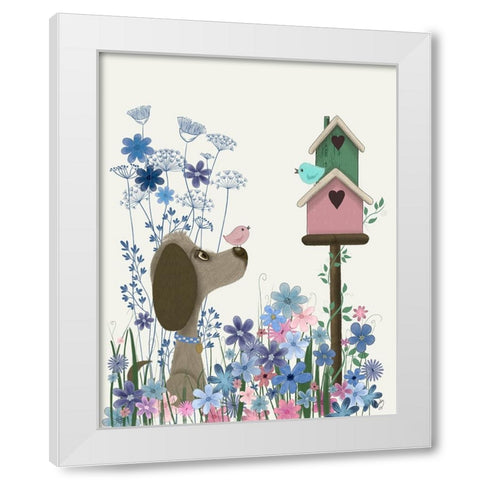 Bebe-Birdhouse White Modern Wood Framed Art Print by Fab Funky