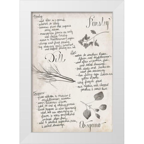Herb Collection E White Modern Wood Framed Art Print by Popp, Grace