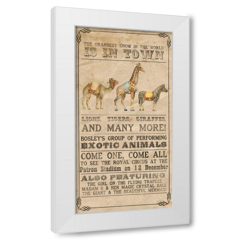 Vintage Circus Collection B White Modern Wood Framed Art Print by Popp, Grace