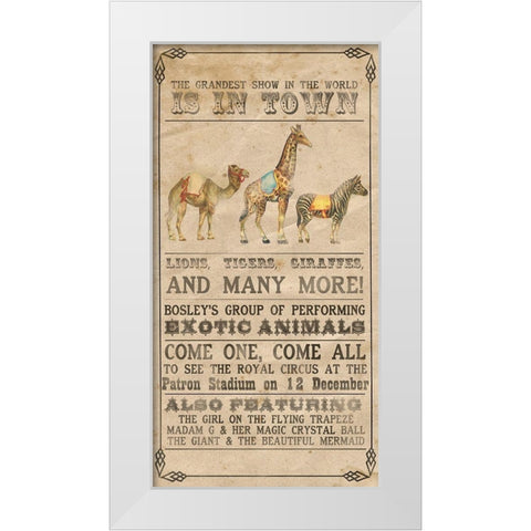 Vintage Circus Collection B White Modern Wood Framed Art Print by Popp, Grace