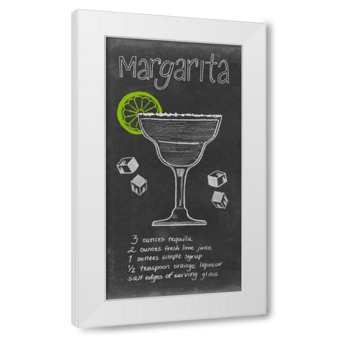 Chalkboard Cocktails Collection B White Modern Wood Framed Art Print by Popp, Grace