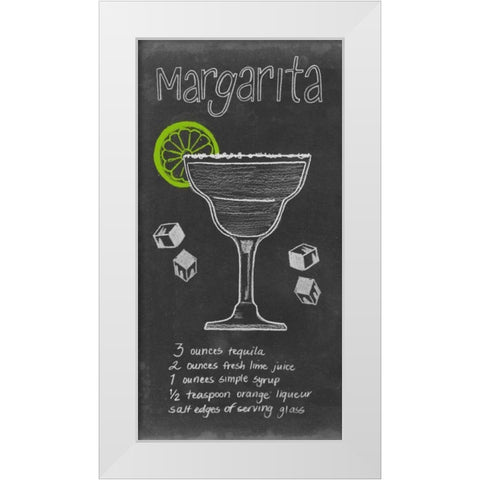 Chalkboard Cocktails Collection B White Modern Wood Framed Art Print by Popp, Grace