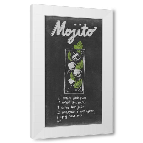 Chalkboard Cocktails Collection C White Modern Wood Framed Art Print by Popp, Grace