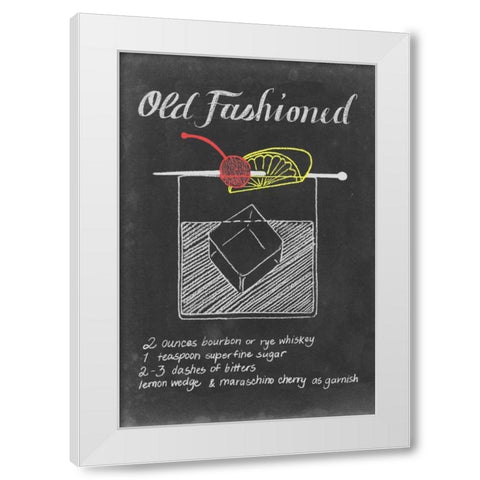 Chalkboard Cocktails Collection E White Modern Wood Framed Art Print by Popp, Grace