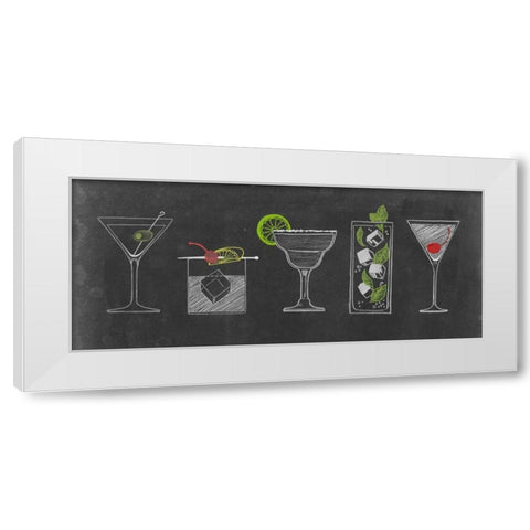 Chalkboard Cocktails Collection G White Modern Wood Framed Art Print by Popp, Grace