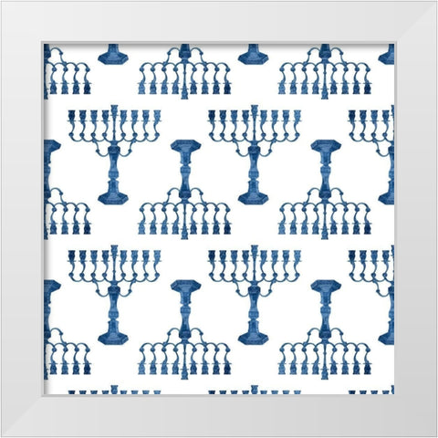 Sophisticated Hanukkah Collection F White Modern Wood Framed Art Print by Borges, Victoria
