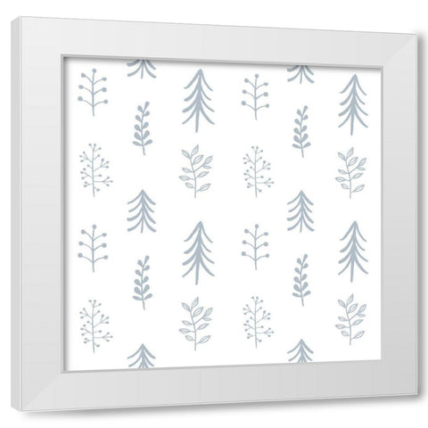 Woodland Celebration Collection F White Modern Wood Framed Art Print by Borges, Victoria