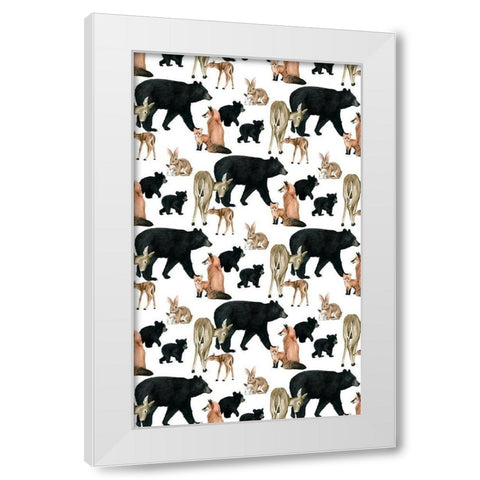 Woodland Babes Collection E White Modern Wood Framed Art Print by Popp, Grace