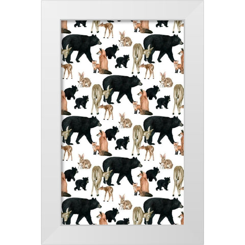Woodland Babes Collection E White Modern Wood Framed Art Print by Popp, Grace