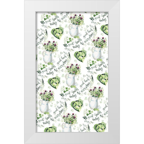 Clover Sayings Collection E White Modern Wood Framed Art Print by Parker, Jennifer Paxton