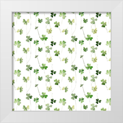 Clover Sayings Collection H White Modern Wood Framed Art Print by Parker, Jennifer Paxton