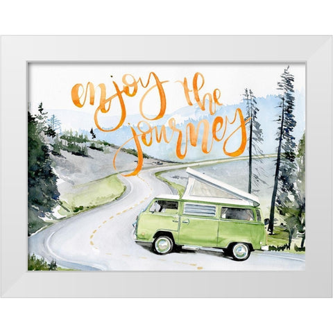 Summer Vacation Collection A White Modern Wood Framed Art Print by Parker, Jennifer Paxton