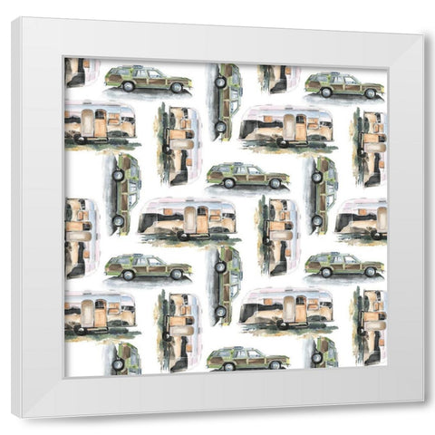 Summer Vacation Collection F White Modern Wood Framed Art Print by Parker, Jennifer Paxton