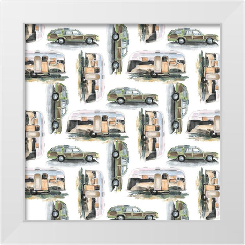 Summer Vacation Collection F White Modern Wood Framed Art Print by Parker, Jennifer Paxton