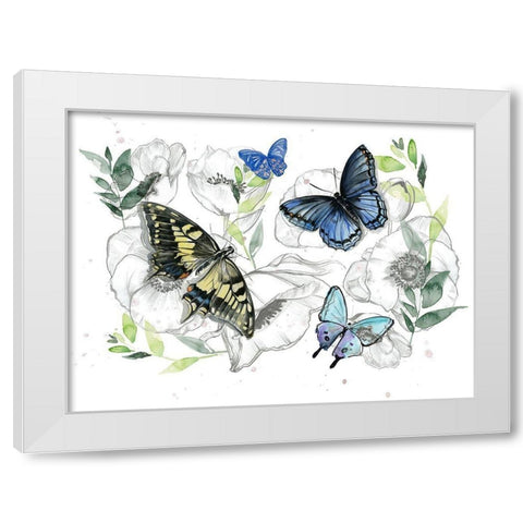 Watercolor Butterfly Collection A White Modern Wood Framed Art Print by Parker, Jennifer Paxton