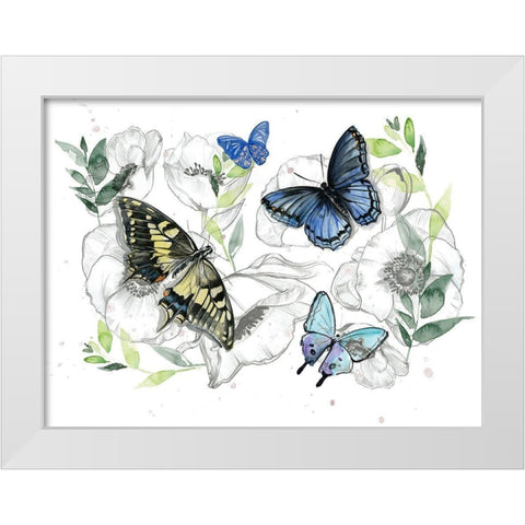 Watercolor Butterfly Collection A White Modern Wood Framed Art Print by Parker, Jennifer Paxton