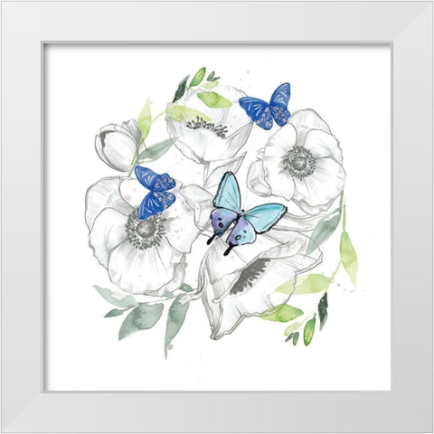 Watercolor Butterfly Collection C White Modern Wood Framed Art Print by Parker, Jennifer Paxton