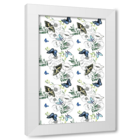 Watercolor Butterfly Collection E White Modern Wood Framed Art Print by Parker, Jennifer Paxton