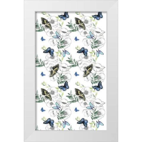 Watercolor Butterfly Collection E White Modern Wood Framed Art Print by Parker, Jennifer Paxton