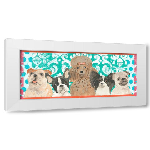 Parlor Pooch Collection D White Modern Wood Framed Art Print by Vess, June Erica