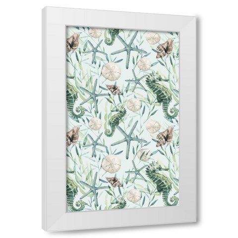 Coastal Vibes Collection E White Modern Wood Framed Art Print by Parker, Jennifer Paxton