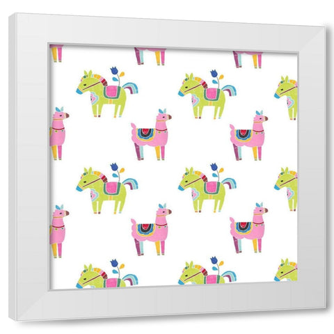 Folklorica Collection I White Modern Wood Framed Art Print by Vess, June Erica