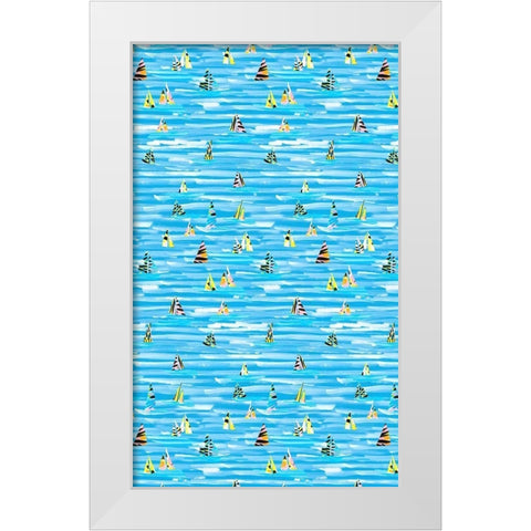 Capri Collection E White Modern Wood Framed Art Print by Blanckslate