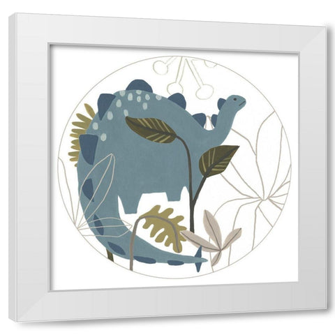 Mighty Dinos Collection C White Modern Wood Framed Art Print by Vess, June Erica