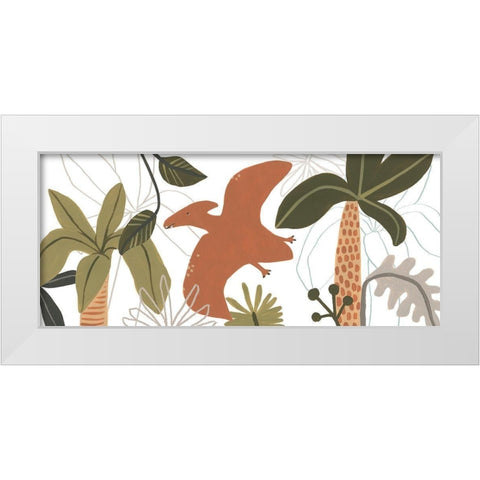 Mighty Dinos Collection D White Modern Wood Framed Art Print by Vess, June Erica