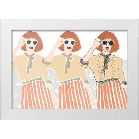 Fashion Vignette Collection A White Modern Wood Framed Art Print by Vess, June Erica