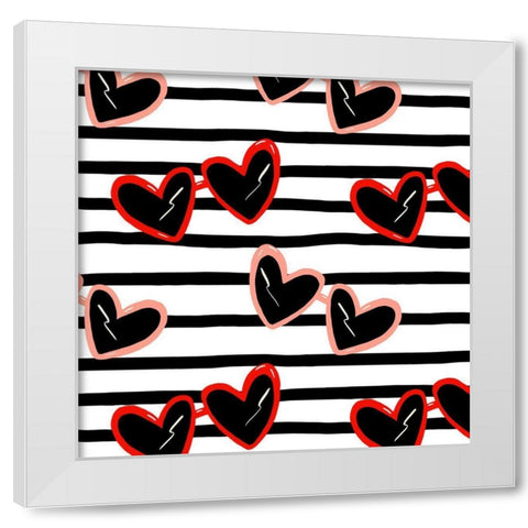 Darling Valentine Collection F White Modern Wood Framed Art Print by Borges, Victoria