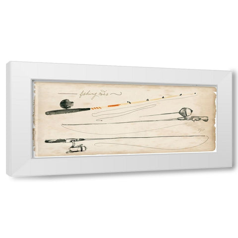 Tackle Box Collection D White Modern Wood Framed Art Print by Parker, Jennifer Paxton