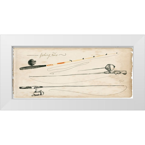 Tackle Box Collection D White Modern Wood Framed Art Print by Parker, Jennifer Paxton