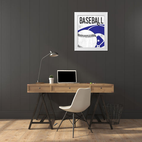 Baseball White Modern Wood Framed Art Print by Perrenoud, Aubree