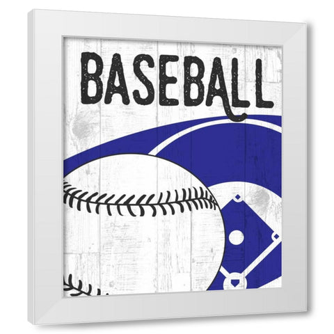 Baseball White Modern Wood Framed Art Print by Perrenoud, Aubree