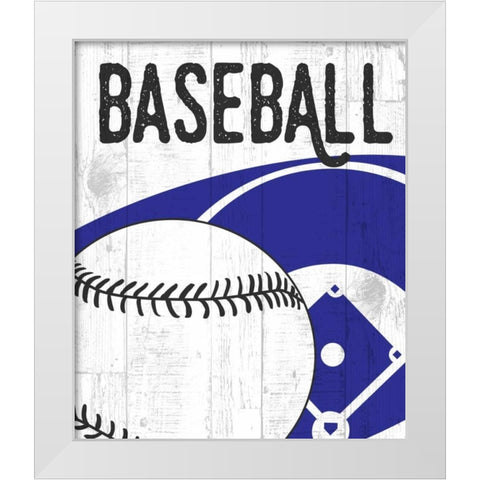 Baseball White Modern Wood Framed Art Print by Perrenoud, Aubree