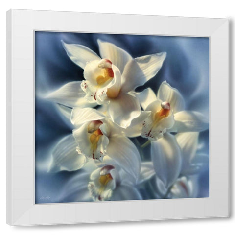Orchids White Modern Wood Framed Art Print by Bogle, Collin