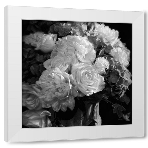 Rhapsody in Bloom - BandW White Modern Wood Framed Art Print by Bogle, Collin