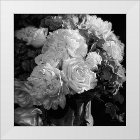 Rhapsody in Bloom - BandW White Modern Wood Framed Art Print by Bogle, Collin