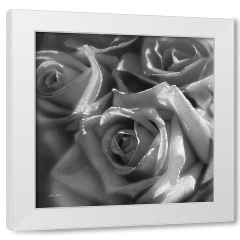 Rose Pedals BandW White Modern Wood Framed Art Print by Bogle, Collin