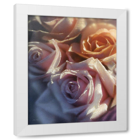 Rose Pedals White Modern Wood Framed Art Print by Bogle, Collin