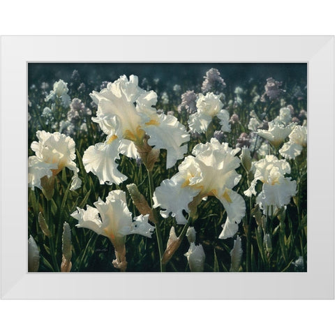 White Rose Garden White Modern Wood Framed Art Print by Bogle, Collin