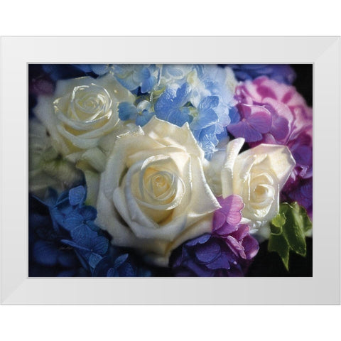 White Roses - Dancing Light White Modern Wood Framed Art Print by Bogle, Collin
