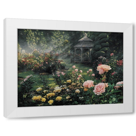 Rose Garden - Paradise Found White Modern Wood Framed Art Print by Bogle, Collin