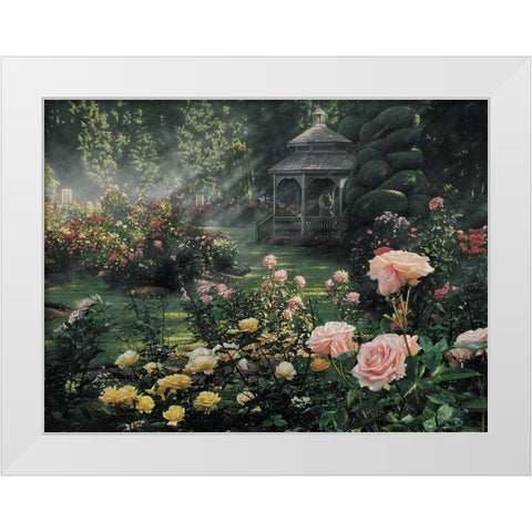 Rose Garden - Paradise Found White Modern Wood Framed Art Print by Bogle, Collin