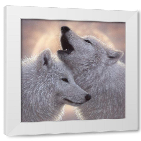 Wolves - Love Song White Modern Wood Framed Art Print by Bogle, Collin