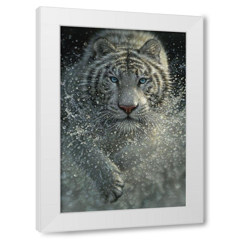 White Tiger - West and Wild White Modern Wood Framed Art Print by Bogle, Collin