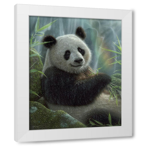 Panda Paradise White Modern Wood Framed Art Print by Bogle, Collin