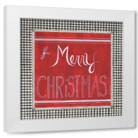 Merry Christmas White Modern Wood Framed Art Print by Shamp, Cindy