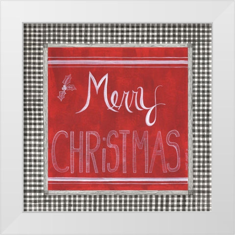Merry Christmas White Modern Wood Framed Art Print by Shamp, Cindy